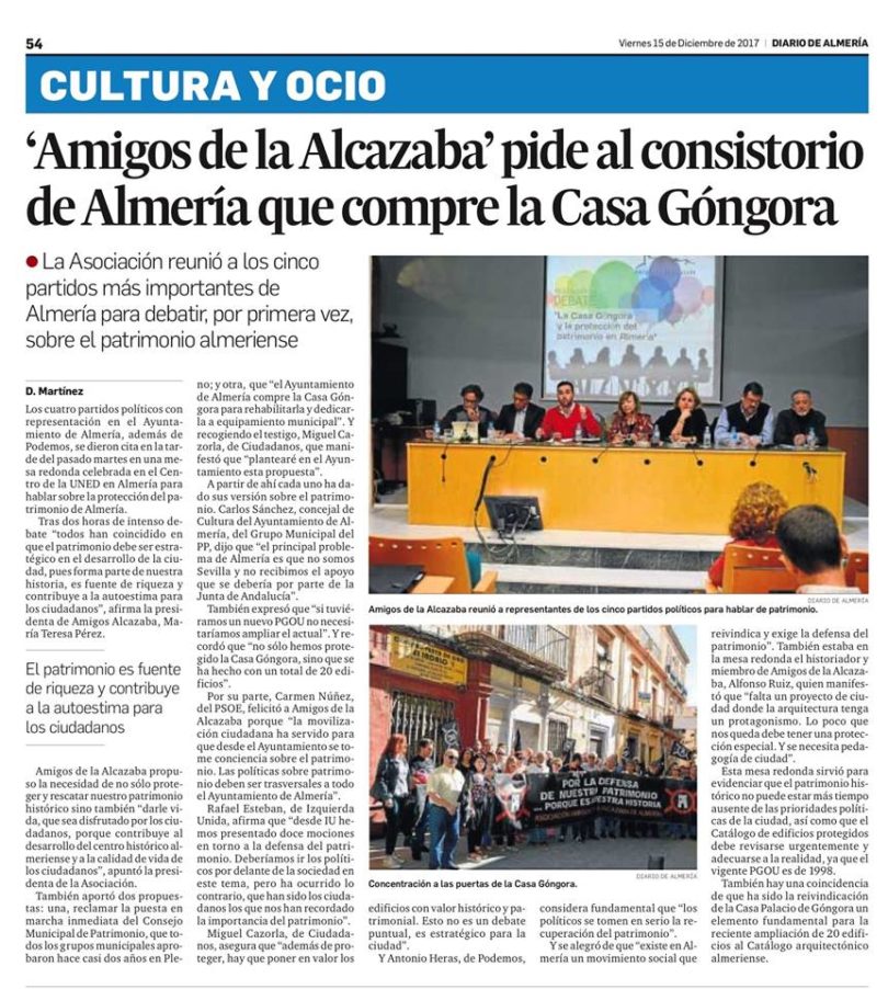 CASA GONGORA DEBATE